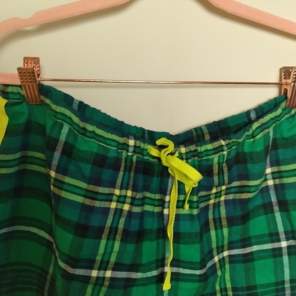 Colsie Green Plaid Flannel Drawstring Waist Pajama Shorts Size Medium New - Picture 4 of 8